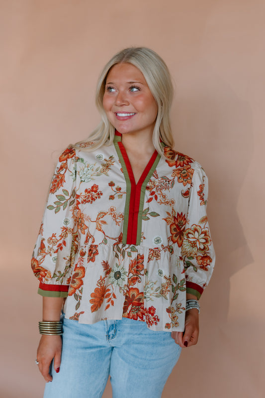 BOTANICAL STRIPE TOP