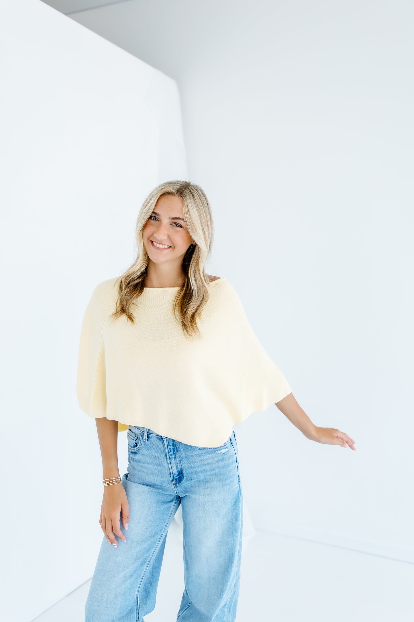 SOMETHING CHIC PONCHO TOP- 2 COLORS