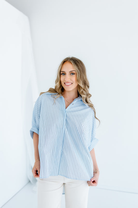 STUCK ON IT STRIPE TOP