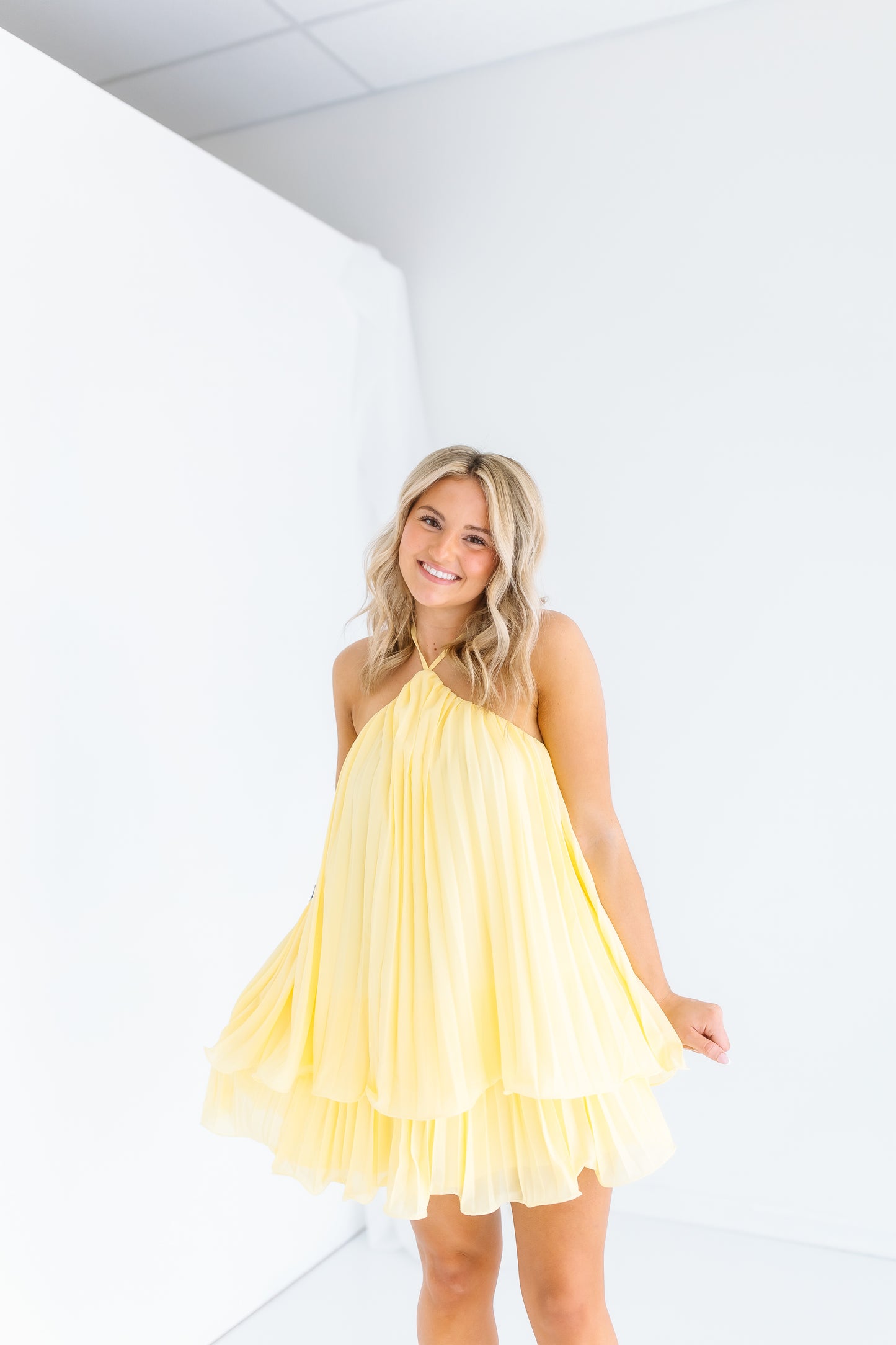 HOW DID WE GET HERE LEMON MINI DRESS