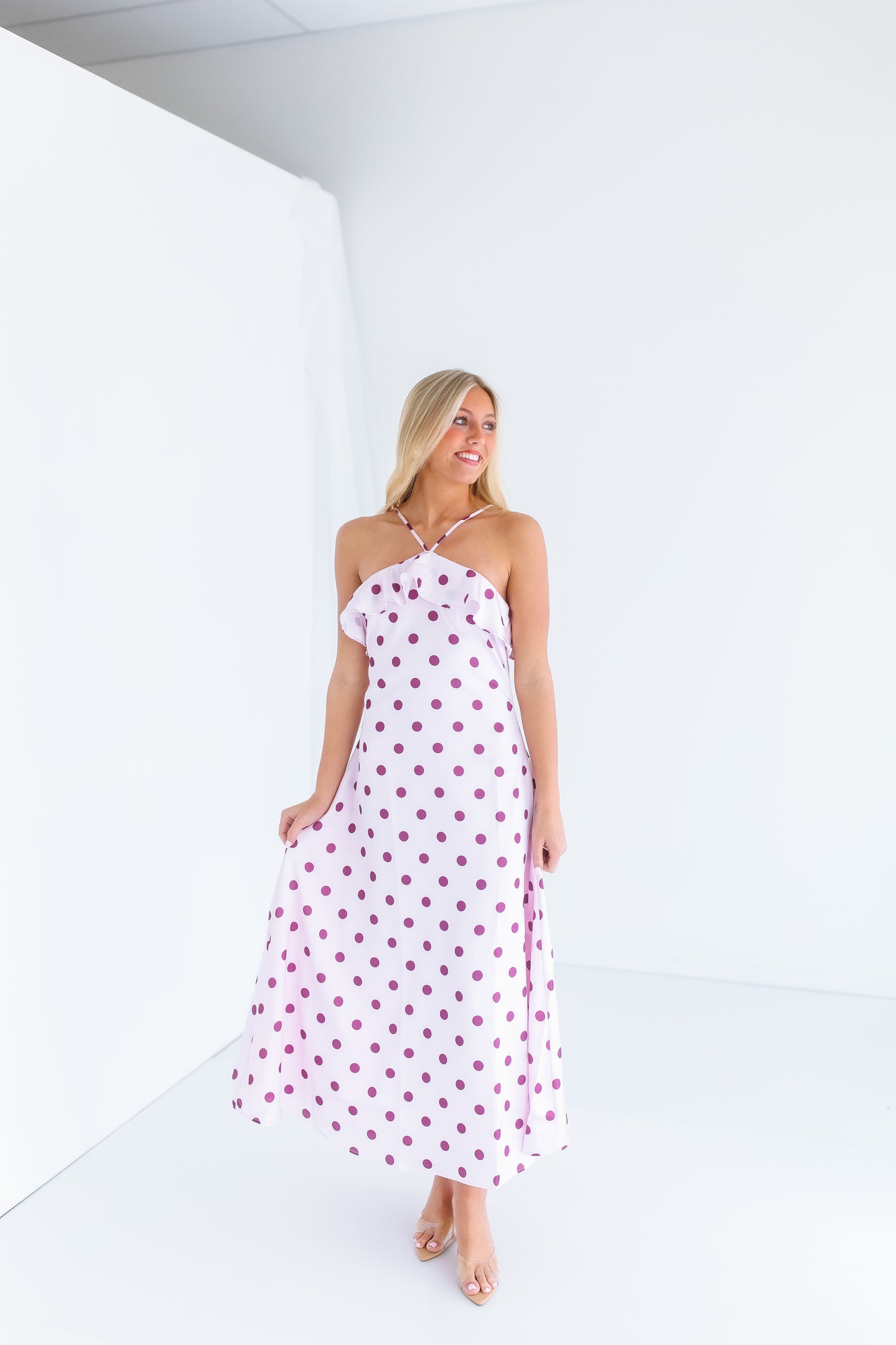 PERFECT GUEST POLKA DOT MIDI DRESS