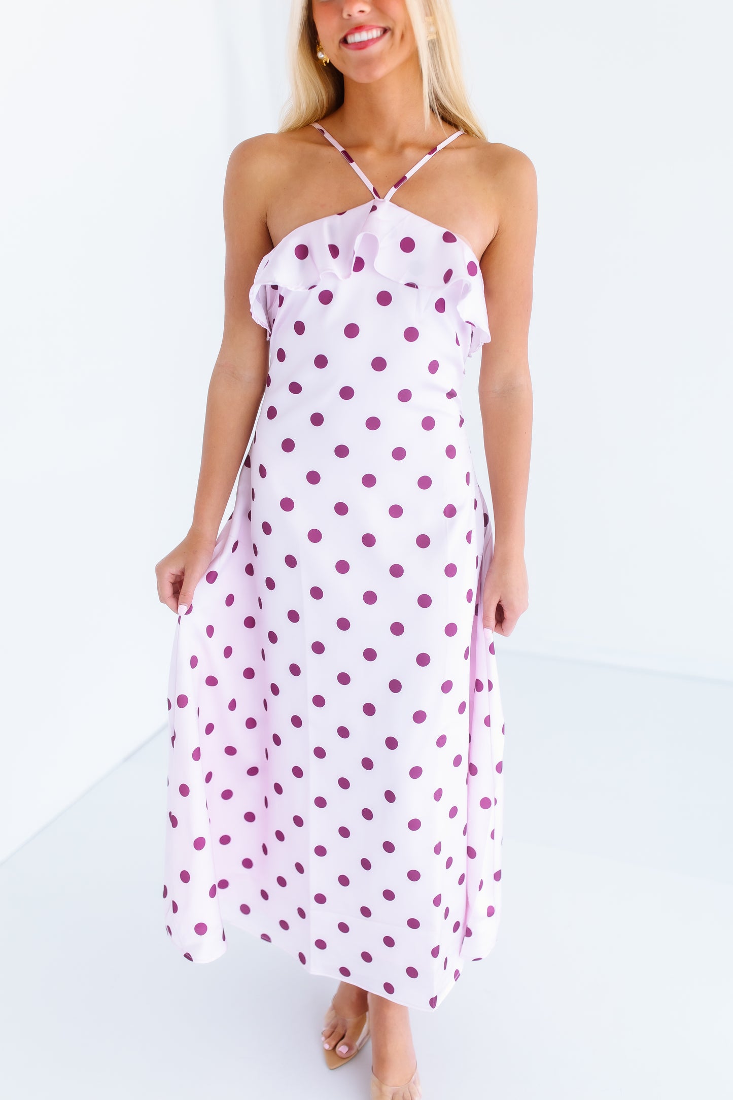 PERFECT GUEST POLKA DOT MIDI DRESS