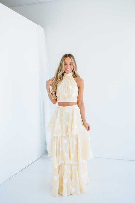 POLKA DOT CROP HALTER SET