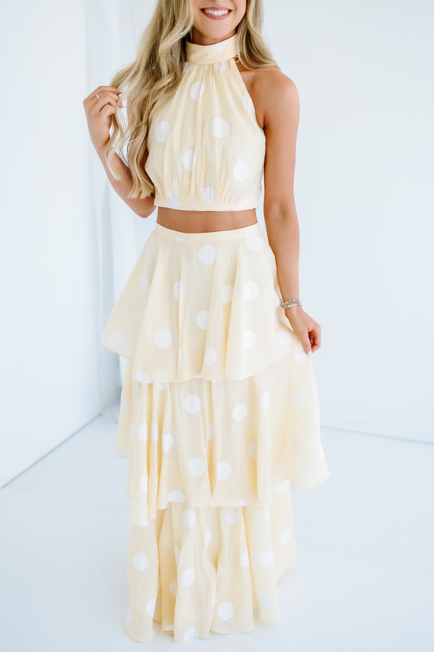 POLKA DOT CROP HALTER SET