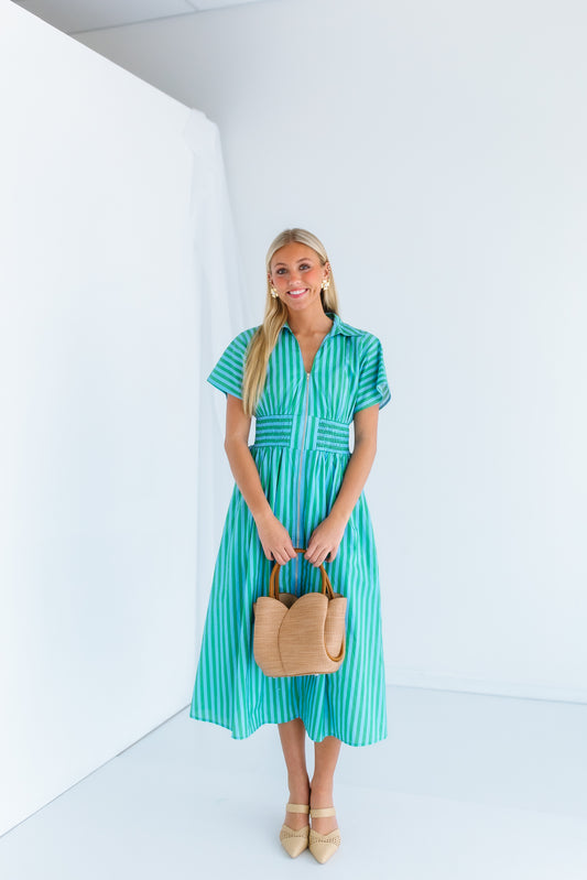 TO THE BEACH STRIPE DRESS