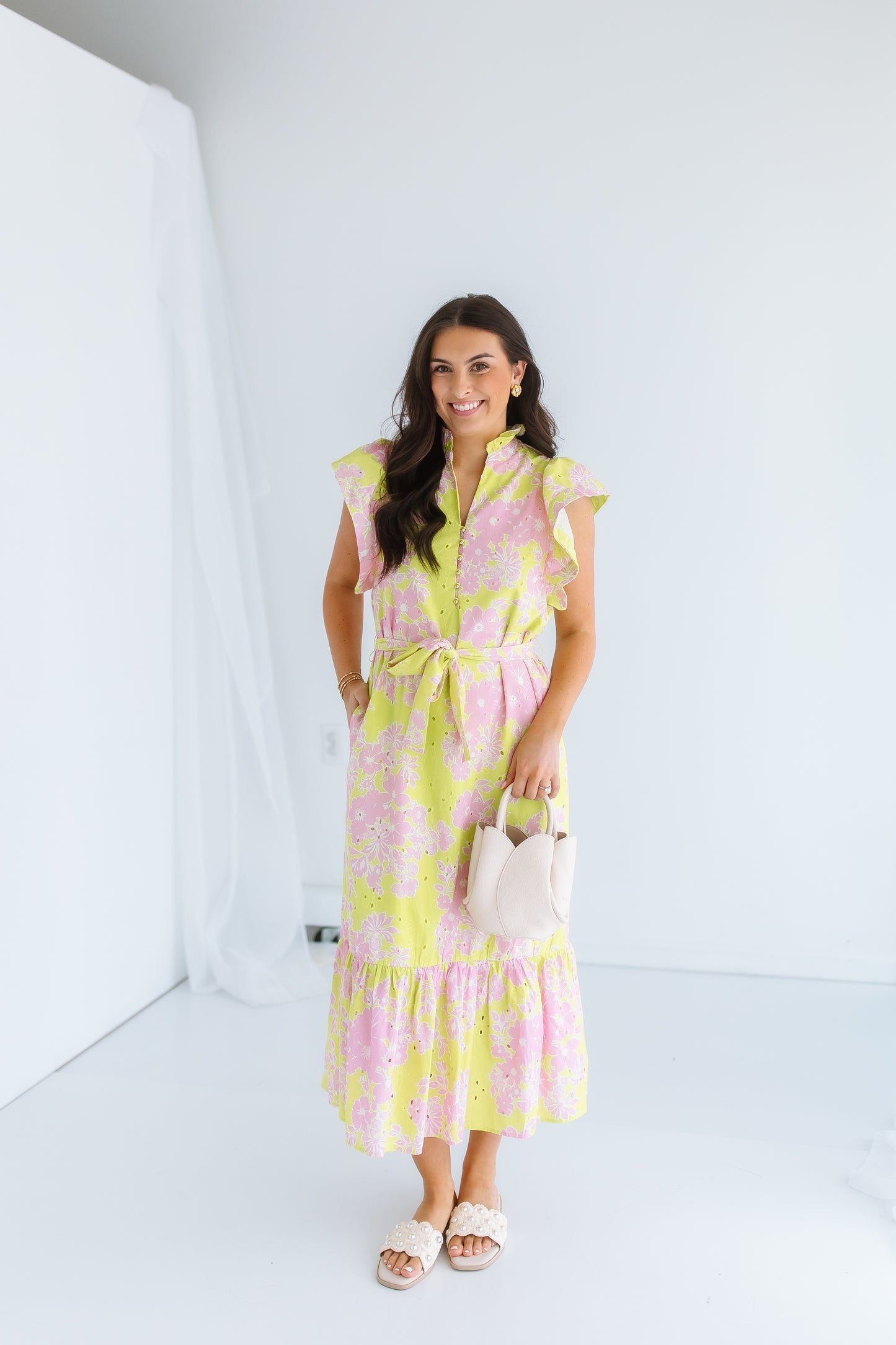 ON TOP FLORAL MIDI DRESS