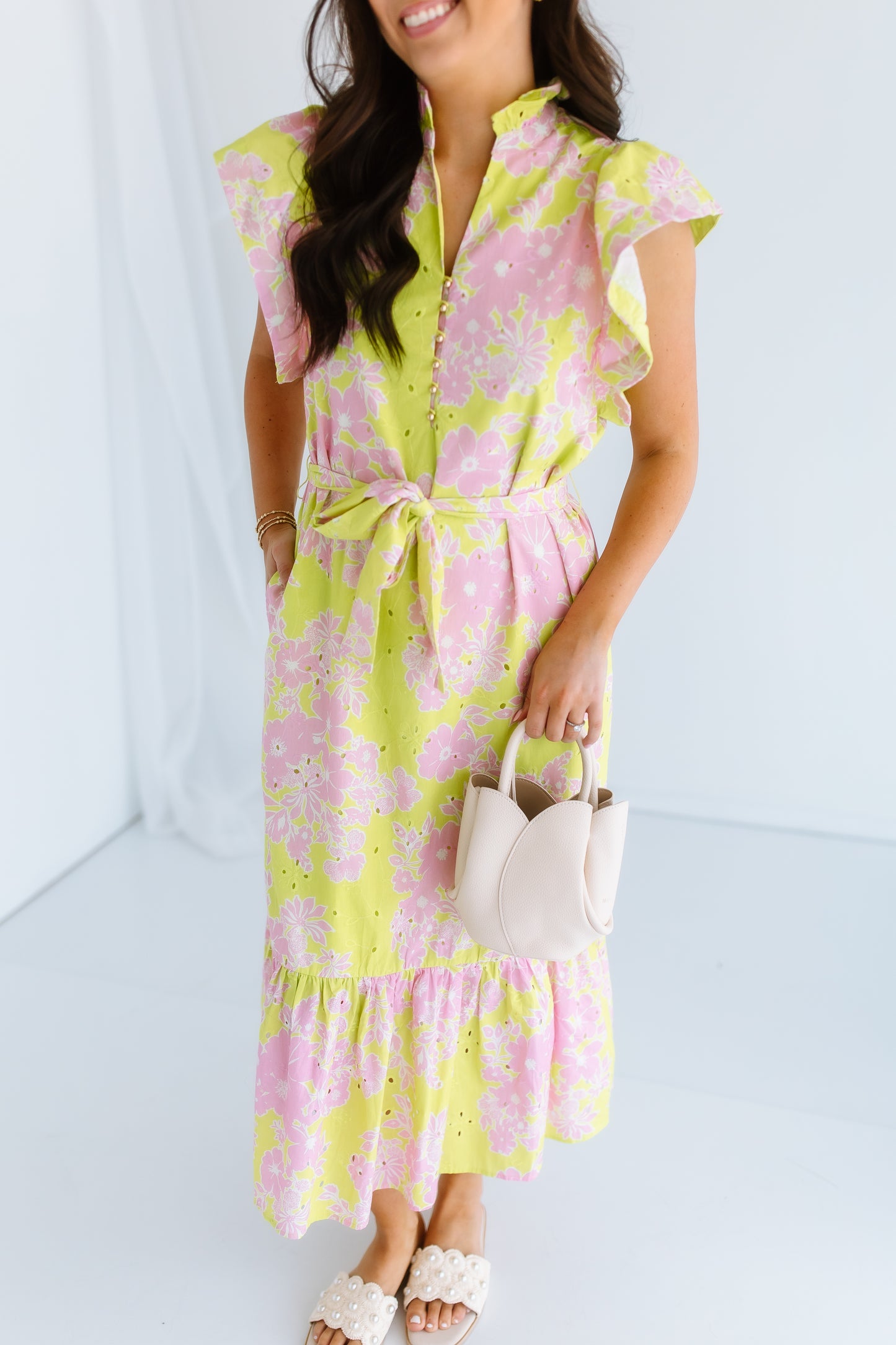 ON TOP FLORAL MIDI DRESS