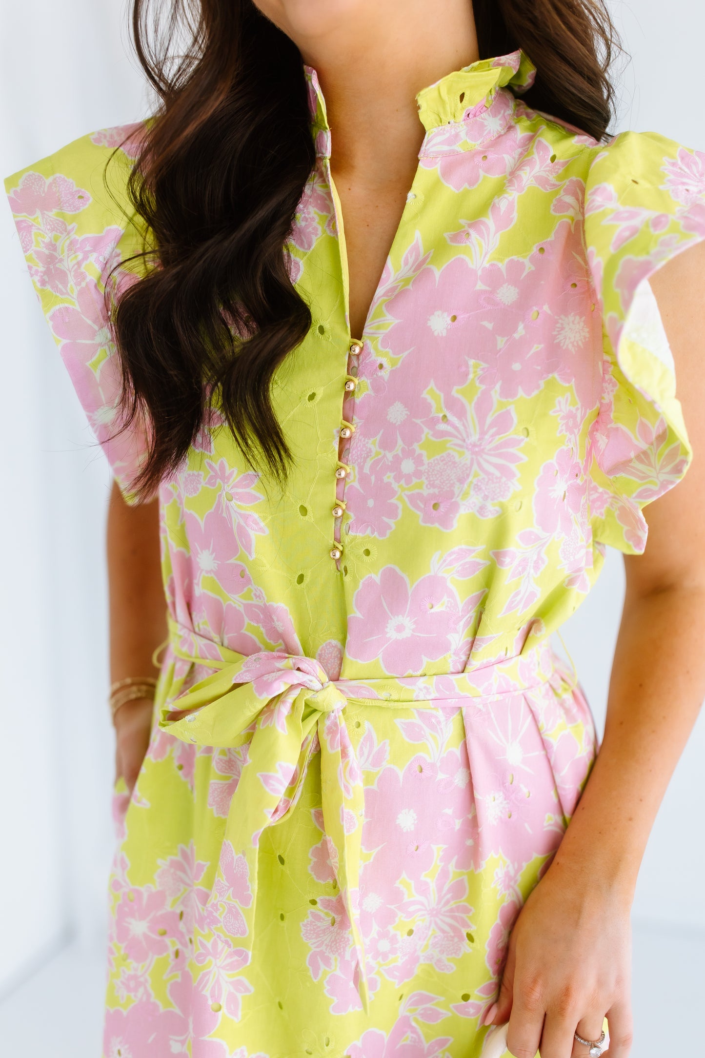 ON TOP FLORAL MIDI DRESS