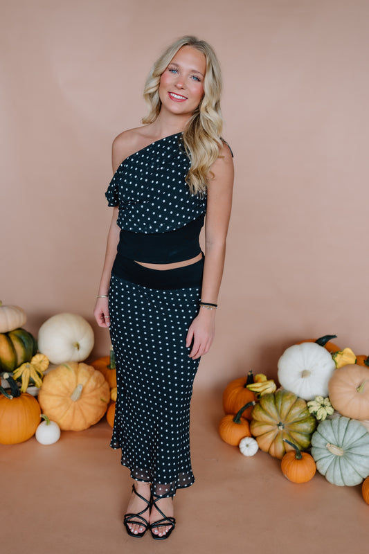 COWL NECK POLKA DOT SET