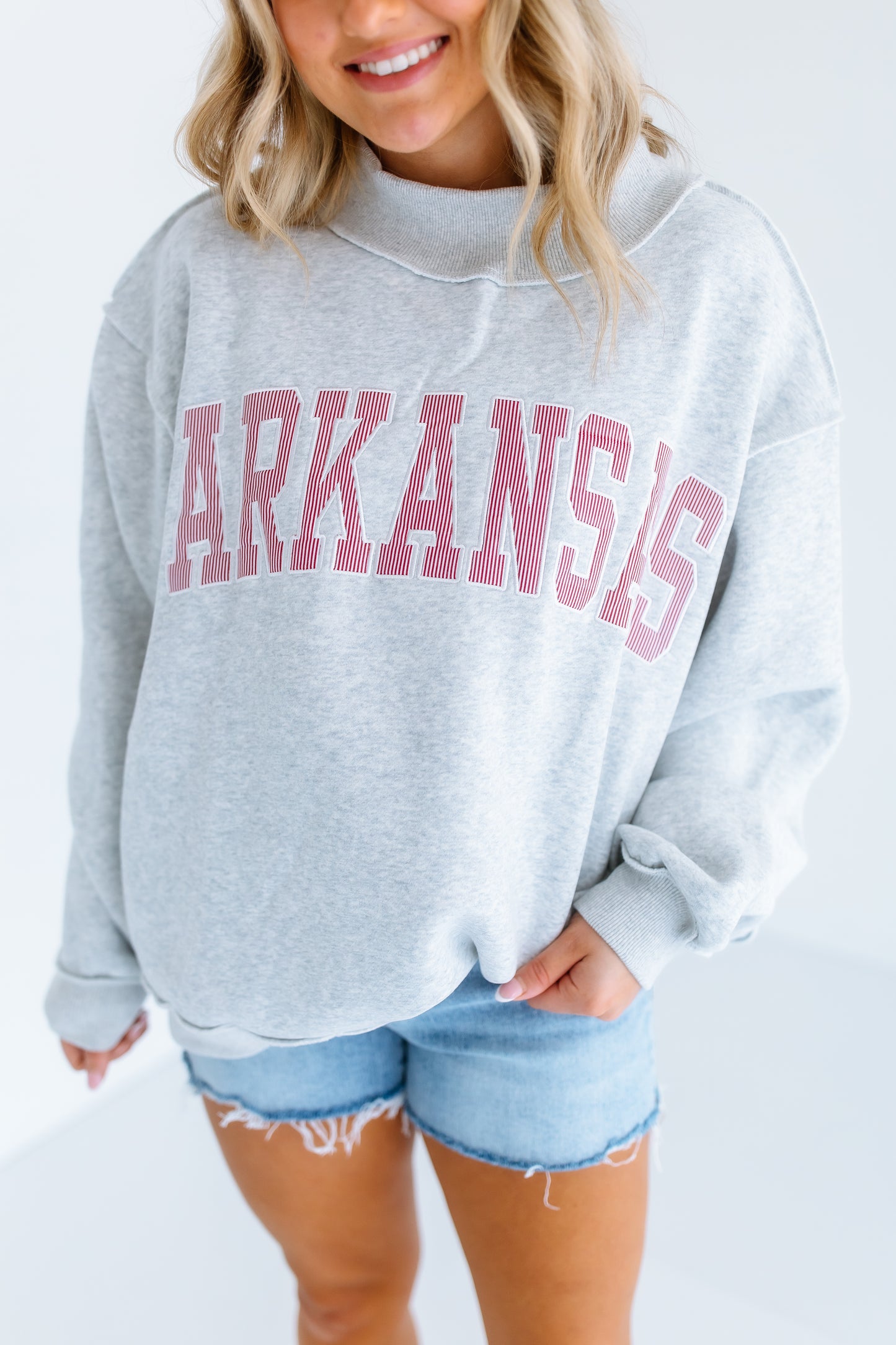 ARKANSAS STRIPE MOCKNECK