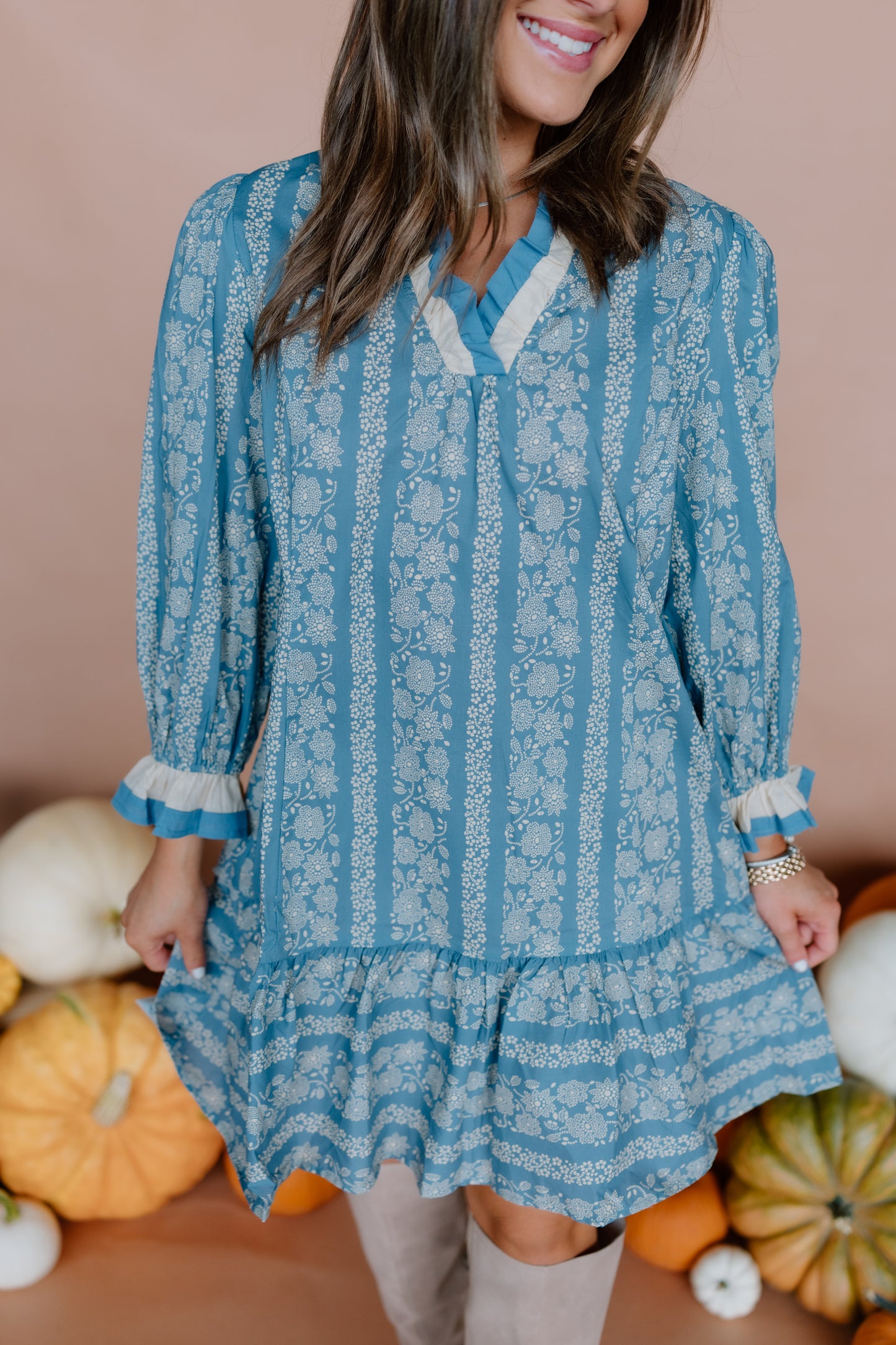 FOGGY FLORAL MINI DRESS
