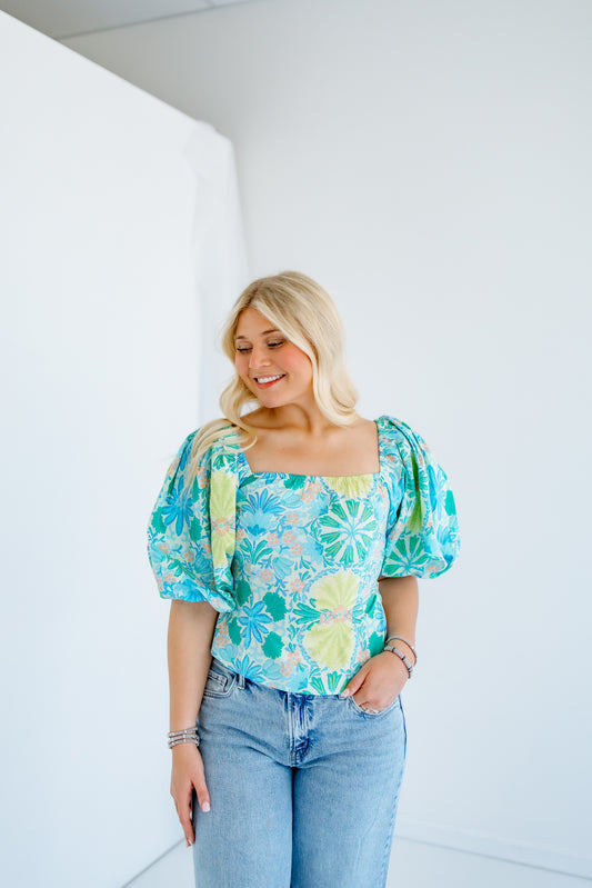 TROPIC LIKE ITS HOT FLORAL TOP