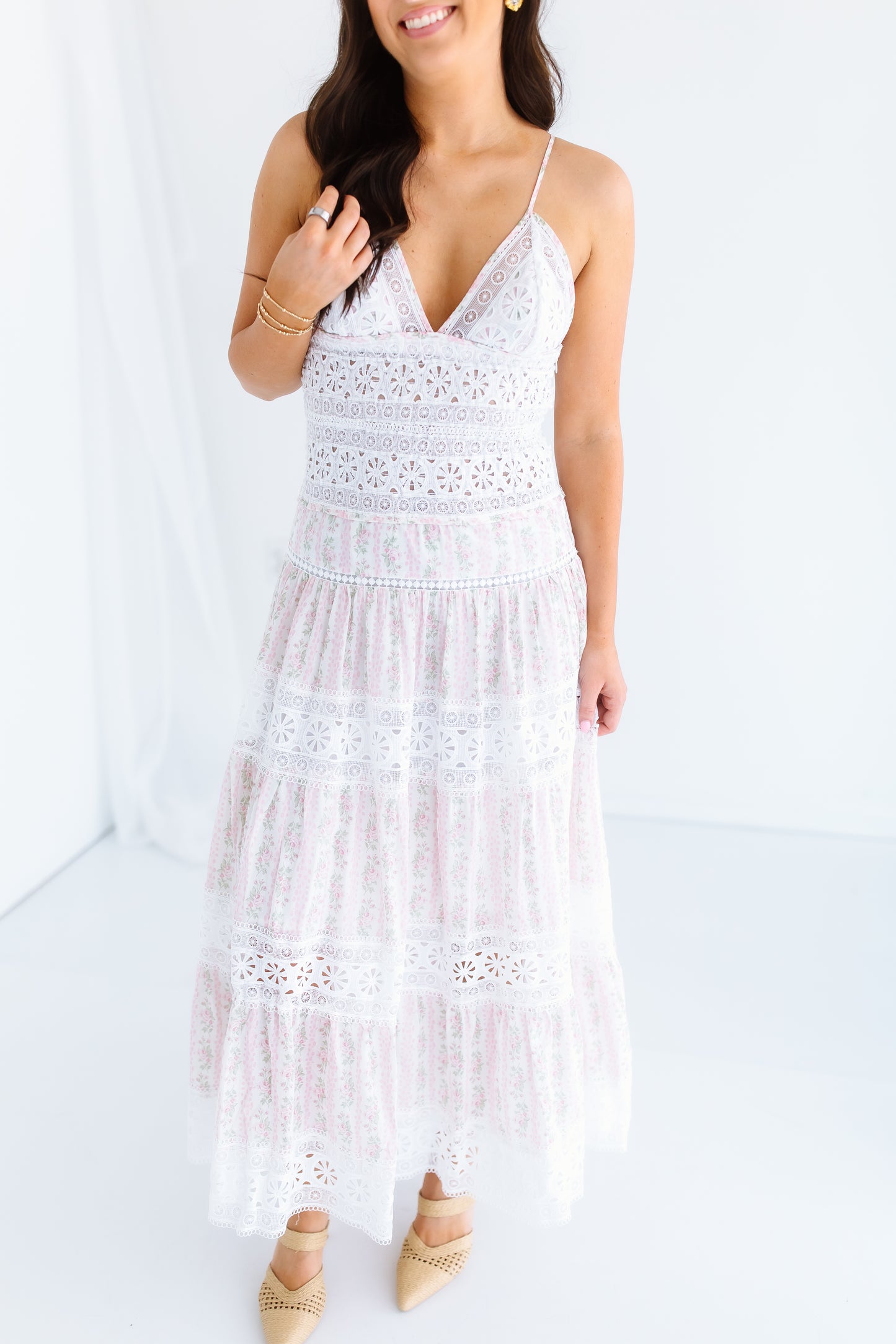 ROSE LACE MIDI DRESS