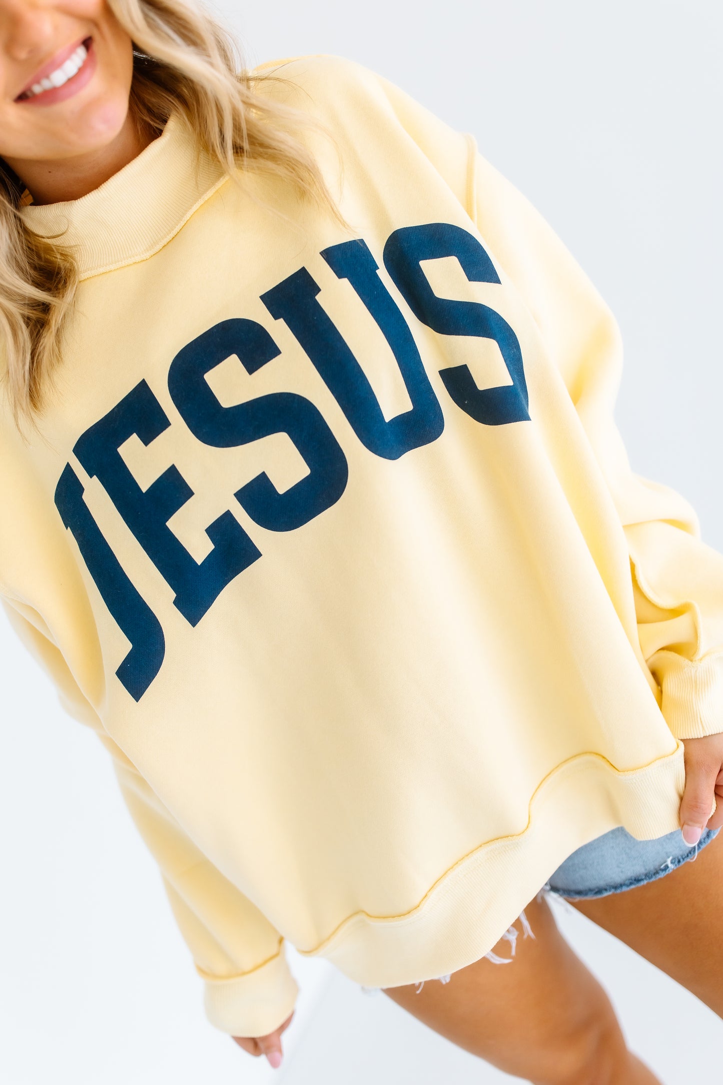 JESUS & GOD IS GOOD REVERSIBLE MOCKNECK
