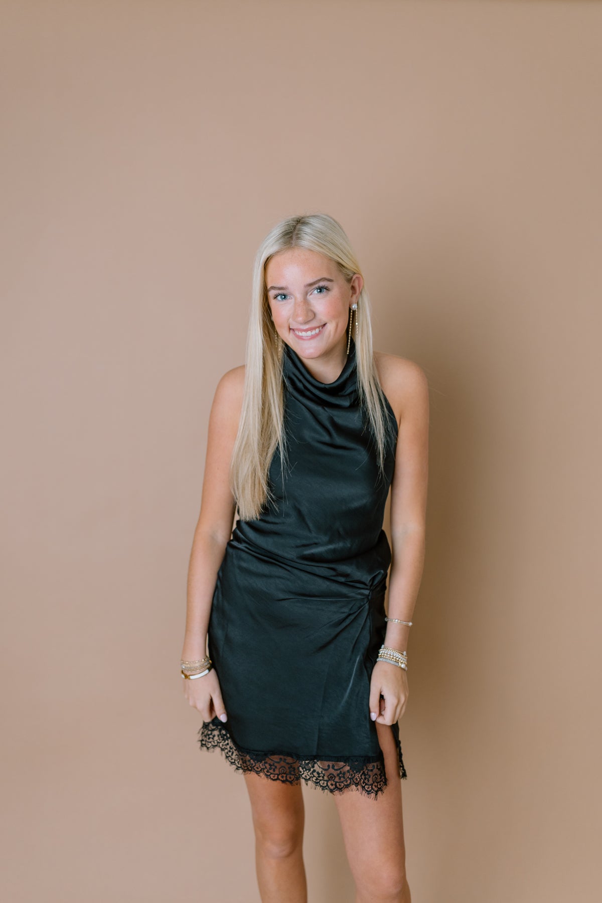 ALL RIGHT LACE TRIM MINI DRESS