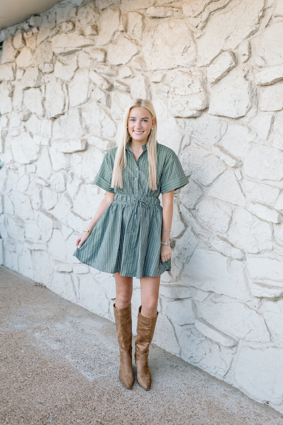 FALL FEVER STRIPE MINI DRESS