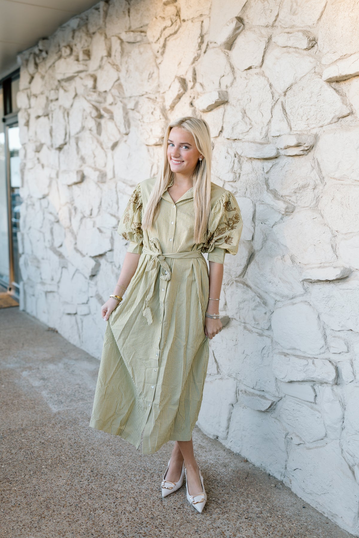 HAD TIME PUFF SLEEVE STRIPE MINI DRESS