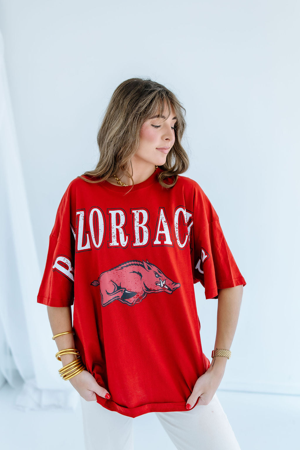 Arkansas Southern Split Oversized Band Tee