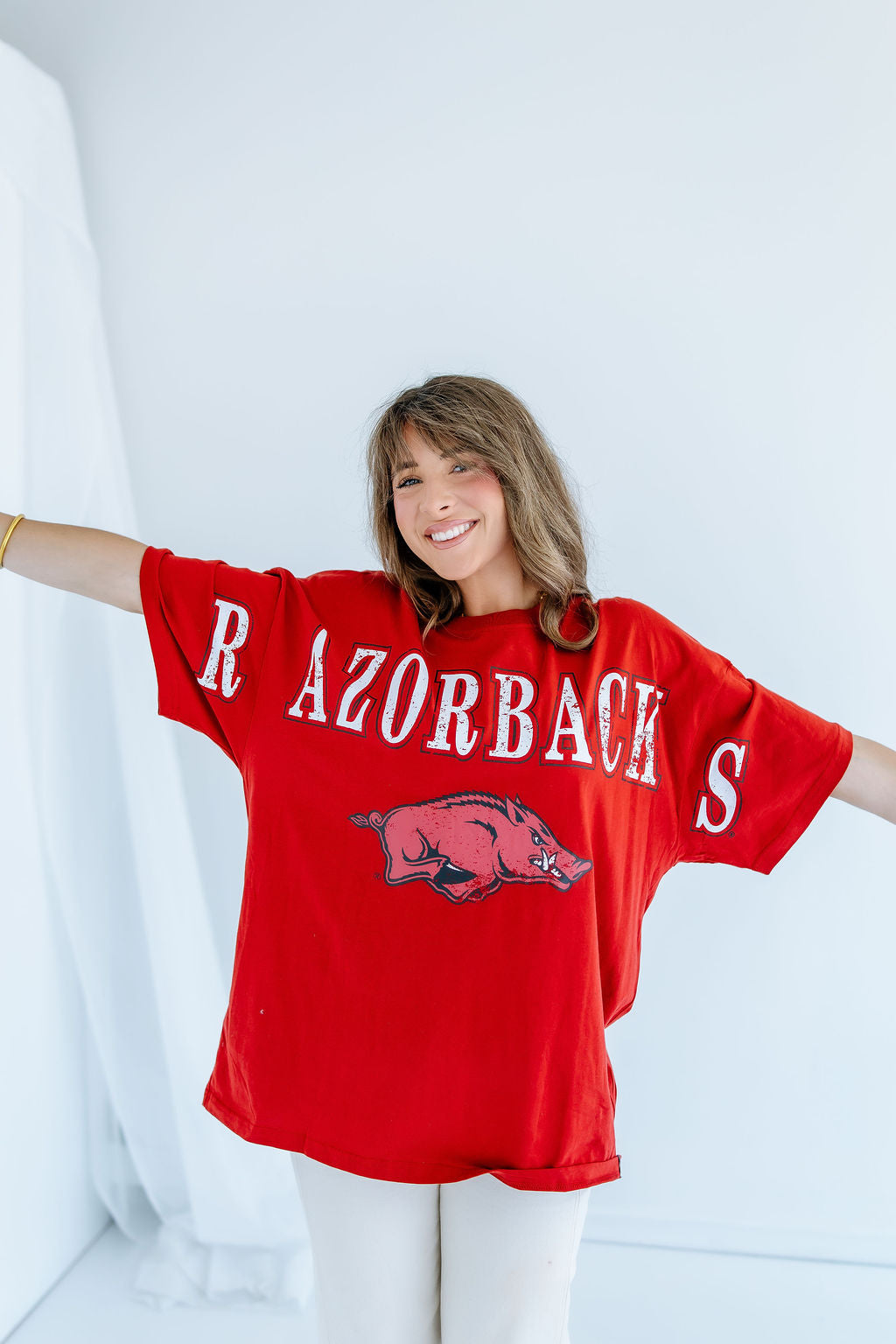 Arkansas Southern Split Oversized Band Tee