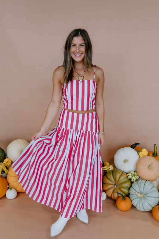 STRIPE CROP MIDI SET