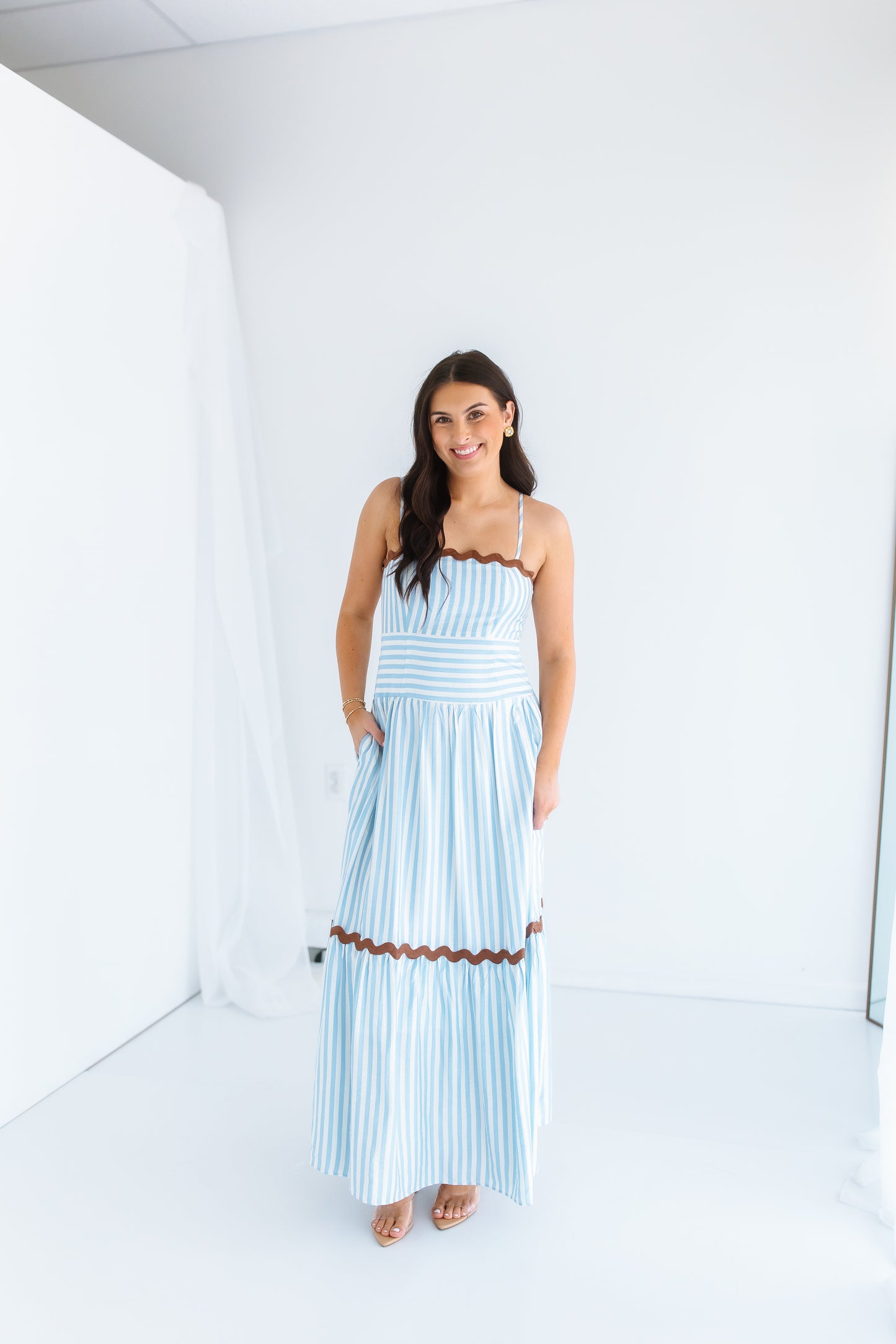 COCO BLUE STRIPE MAXI DRESS