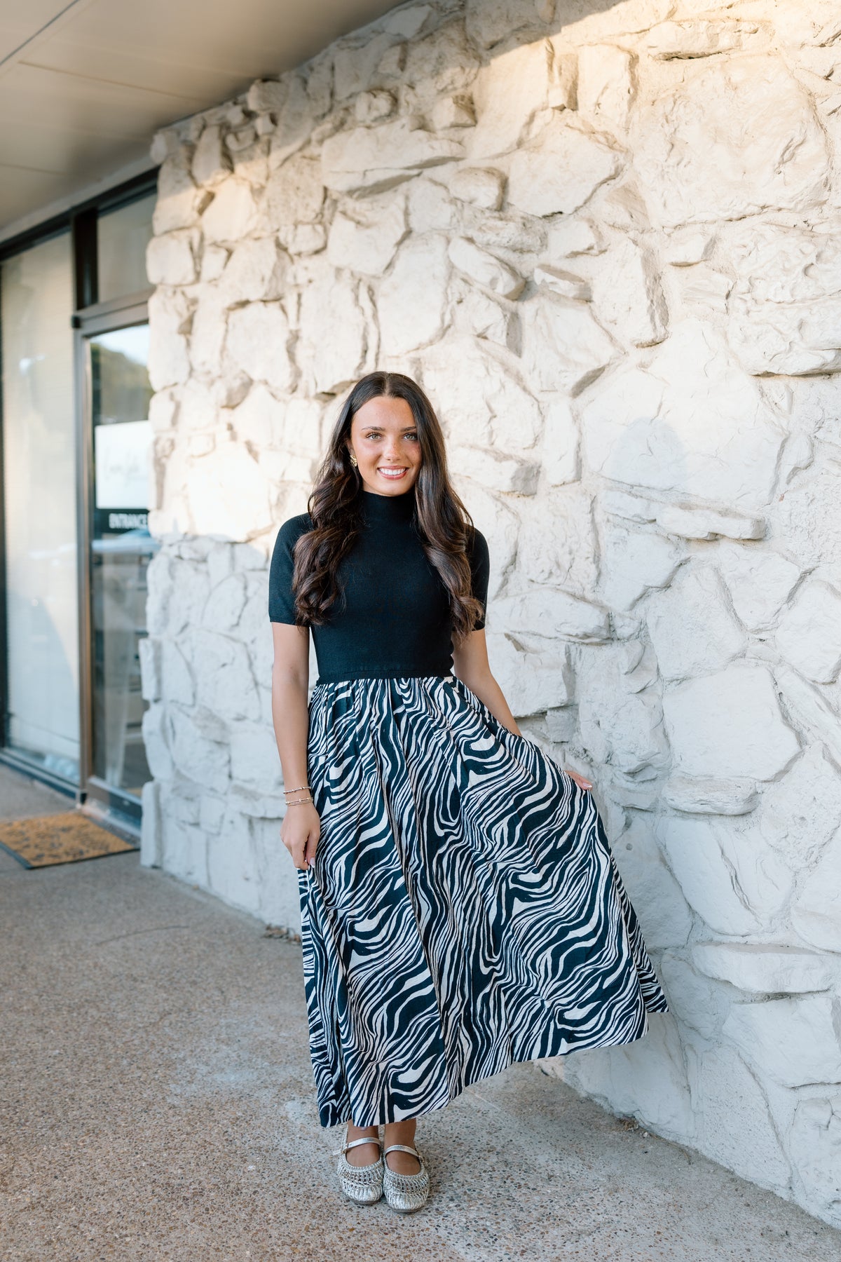 IF YOU WANNA ZEBRA MIDI DRESS