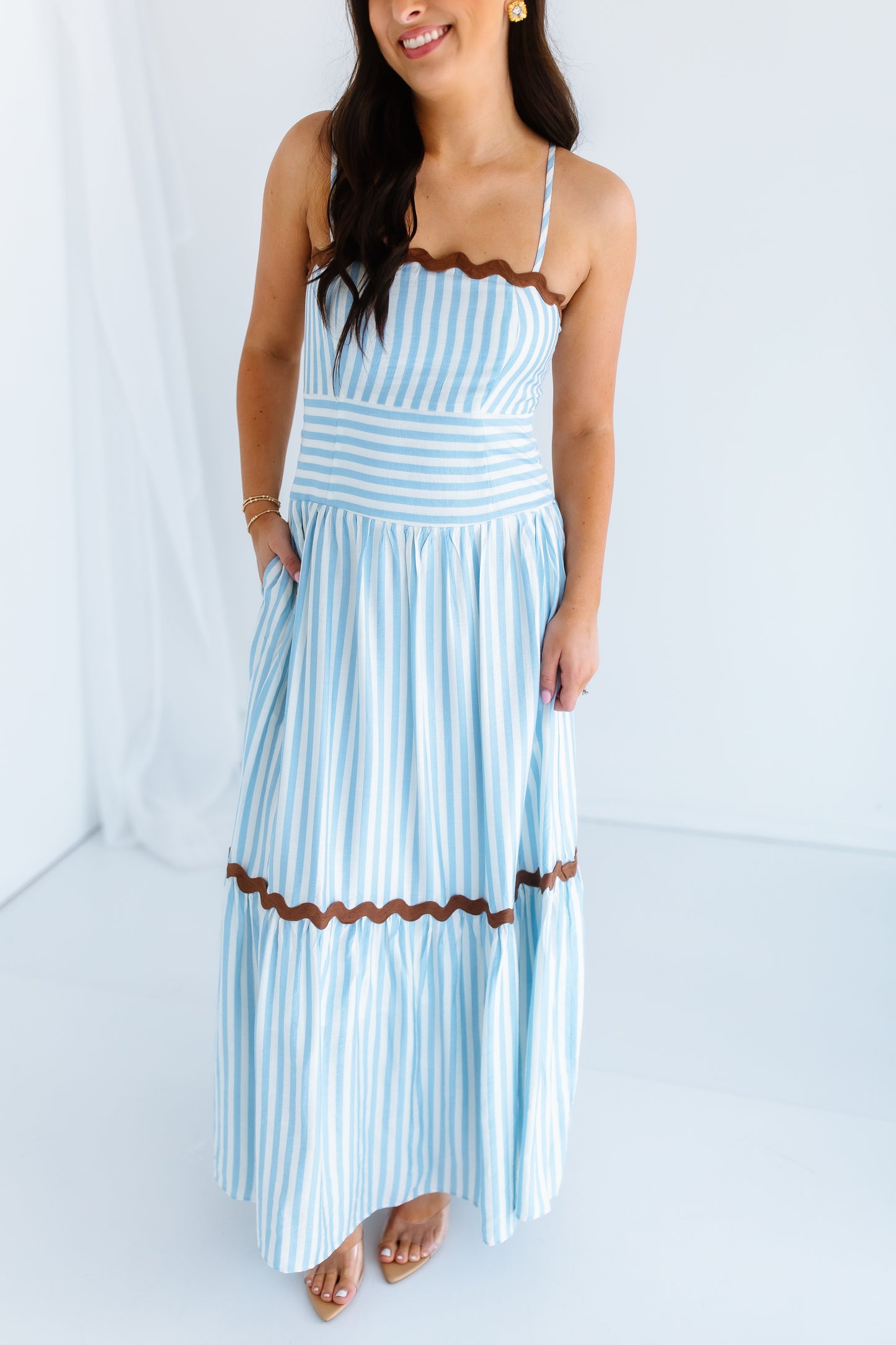 COCO BLUE STRIPE MAXI DRESS