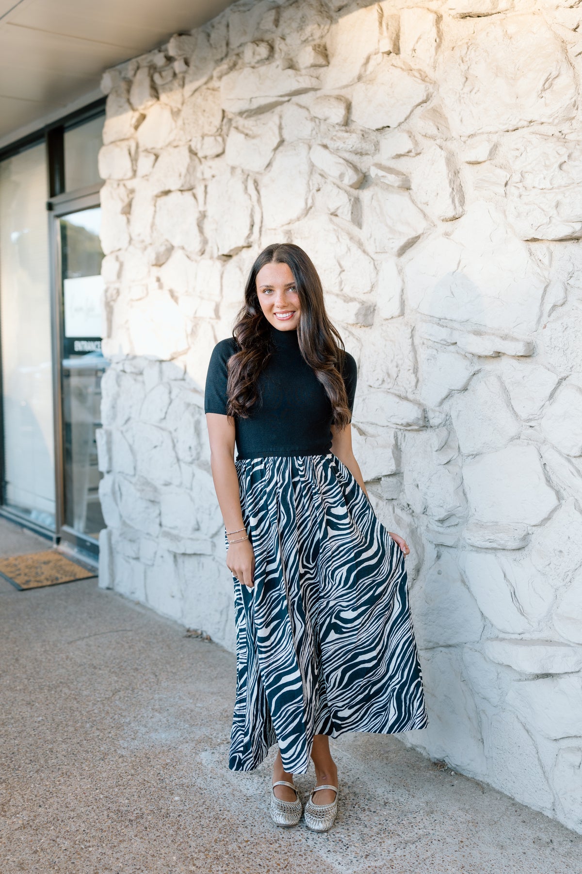 IF YOU WANNA ZEBRA MIDI DRESS