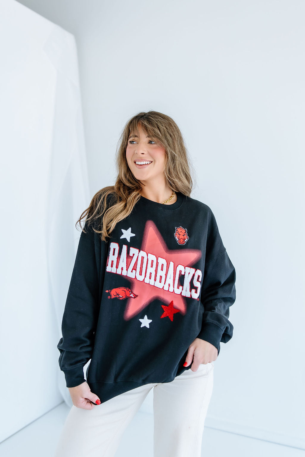 Arkansas Aura Multimedia OS Fleece Crew
