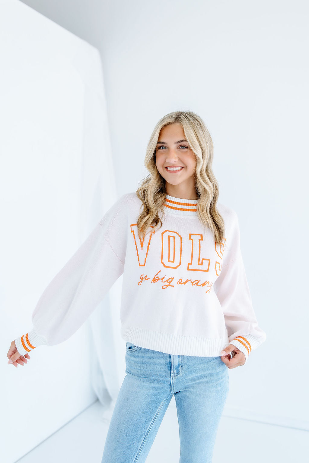 Tennessee Queen Oversized Striped Crew Sweater
