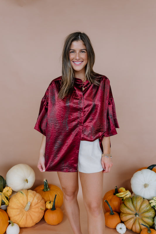 RUFFLED SHORT SLEEVE TOP