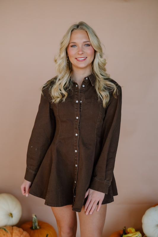 LEA DENIM BUTTON DRESS