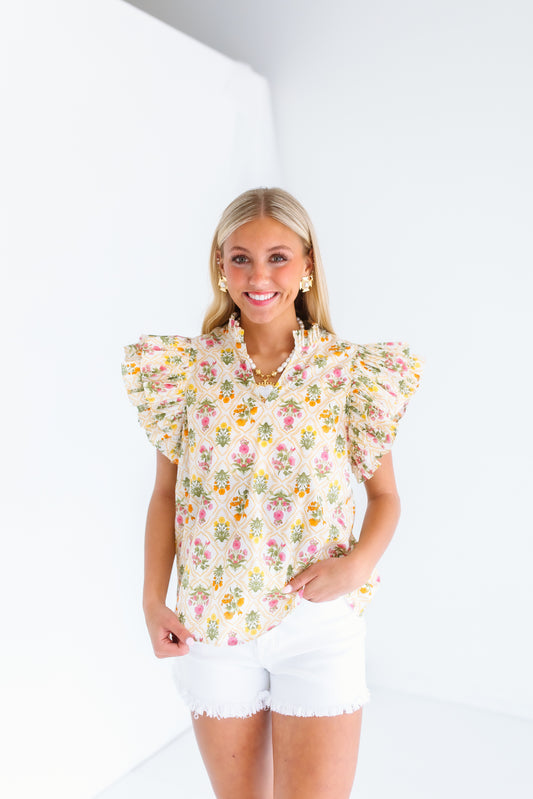 GOOD AS GOLD FLORAL TOP