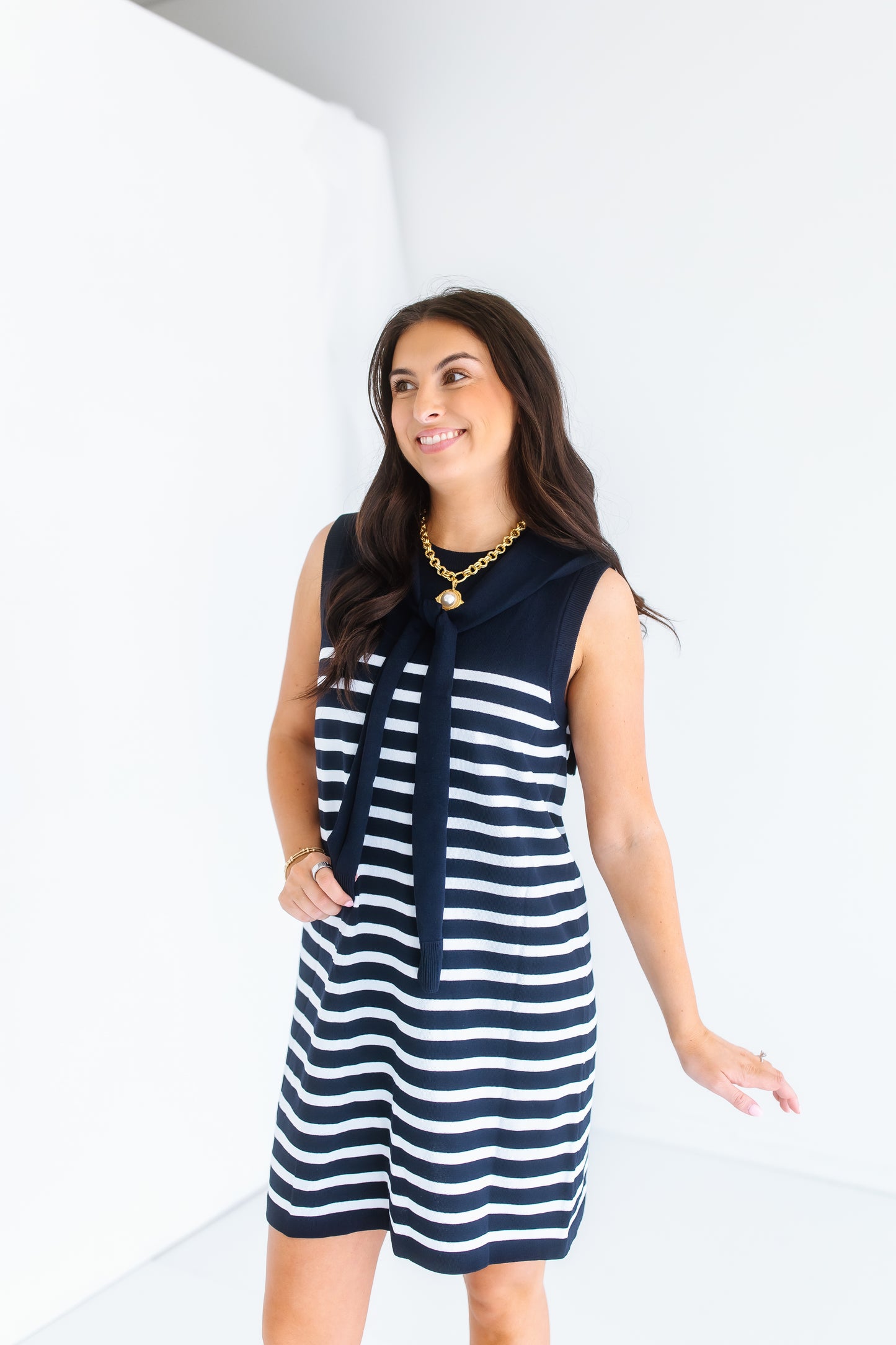 SET SAIL STRIPE MINI DRESS