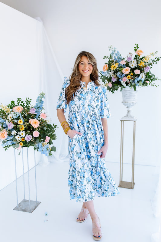 FRILLED NOTCH BABYDOLL DRESS