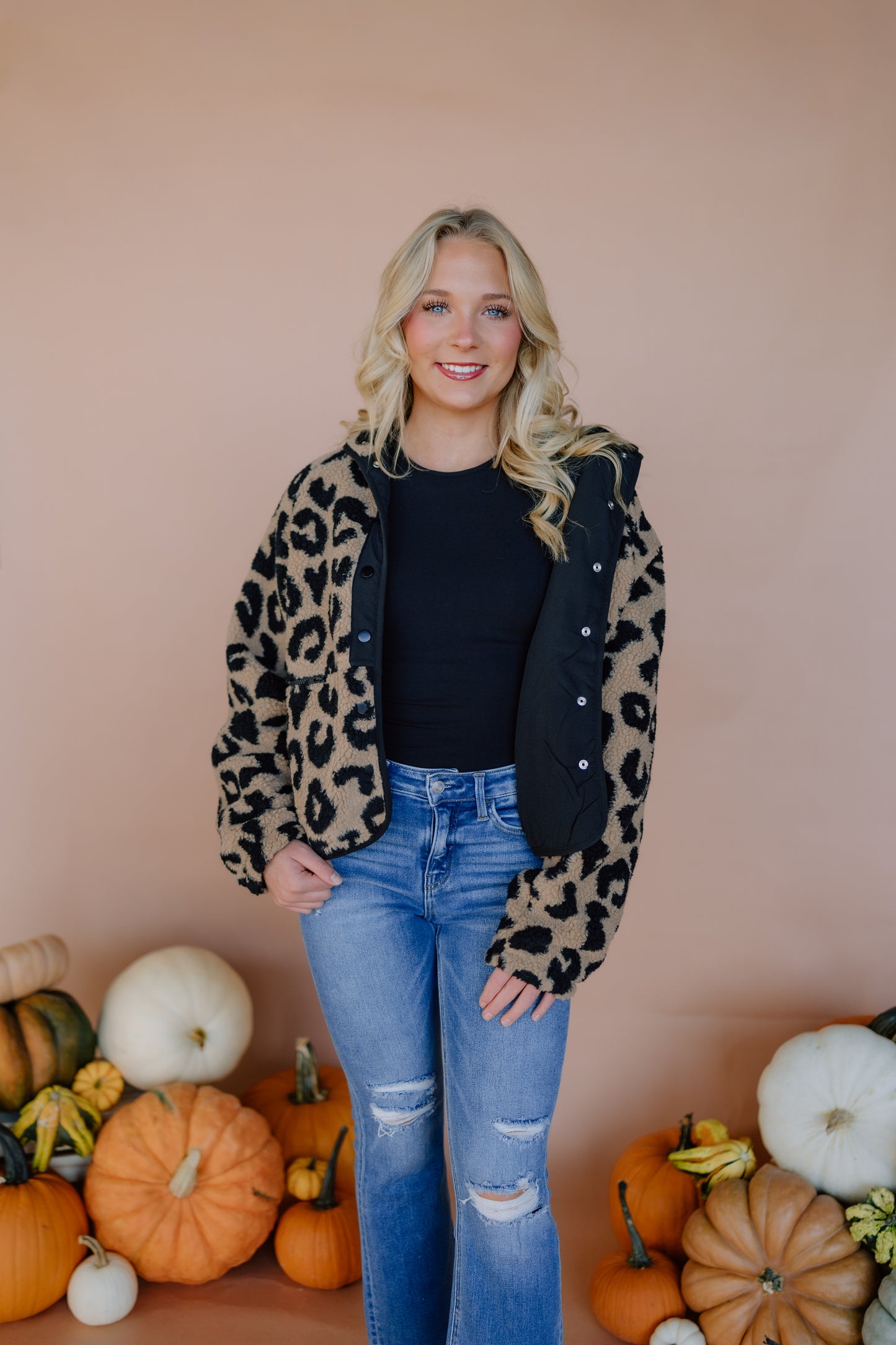 LEOPARD SHERPA JACKET