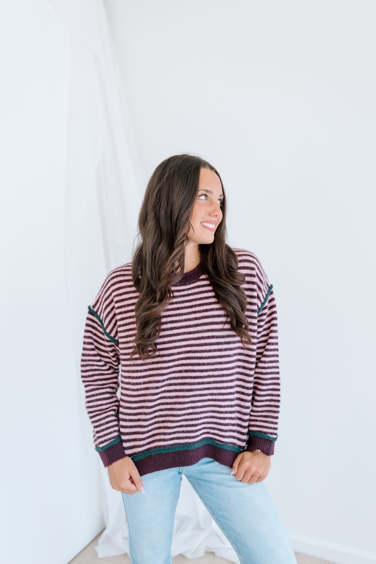 EVERMORE STRIPE SWEATER TOP