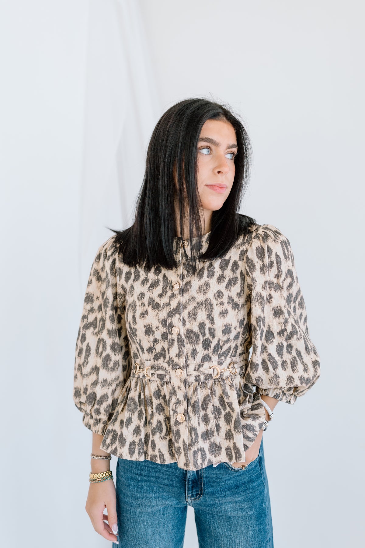 LEOPARD GOLD DETAIL TOP