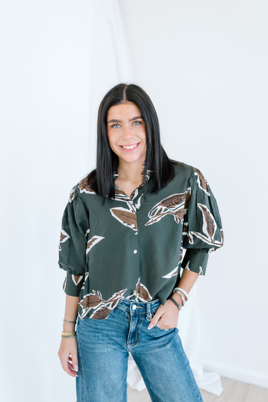 IN THE GREENERY FLORAL TOP