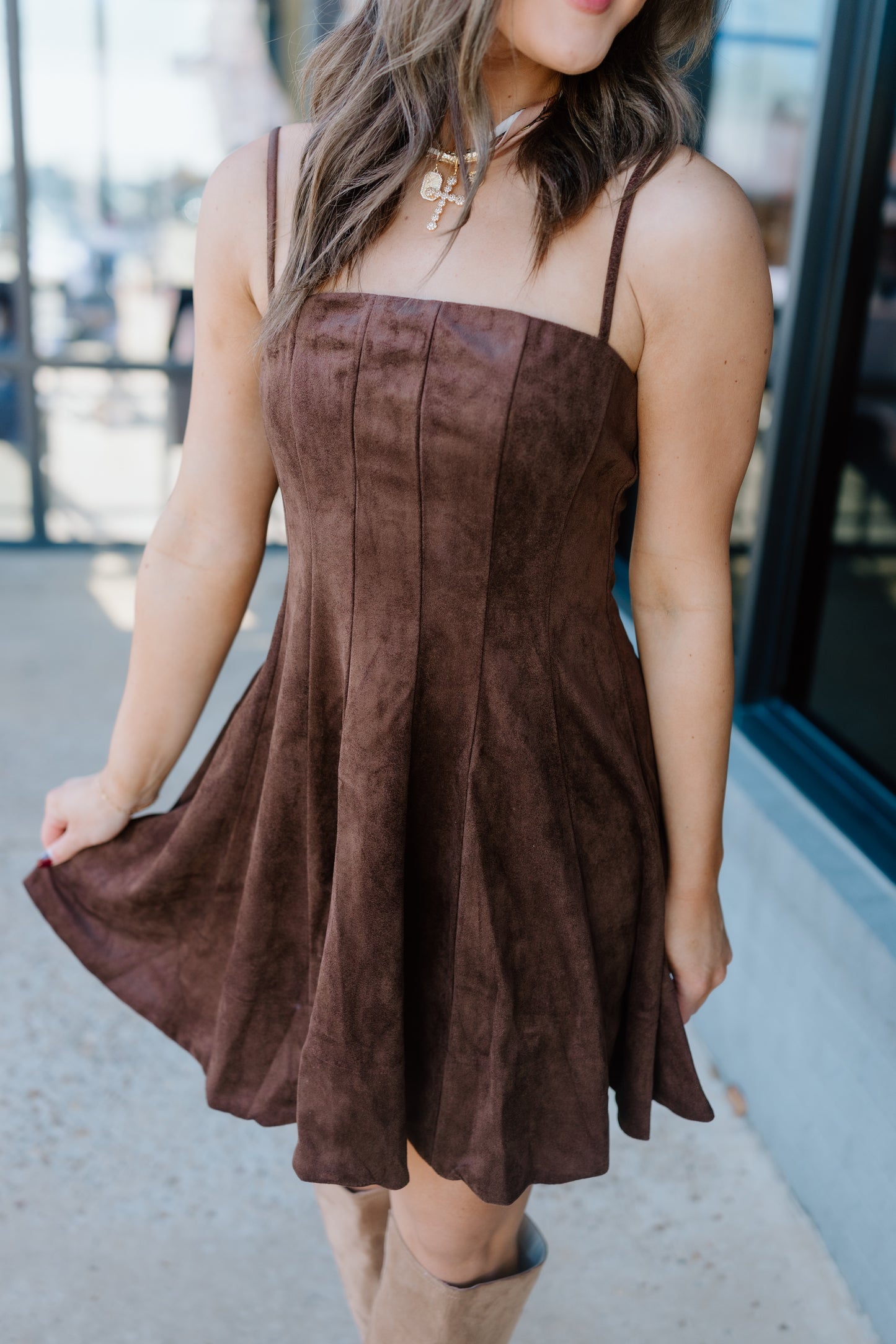 LITZY SUEDE DRESS