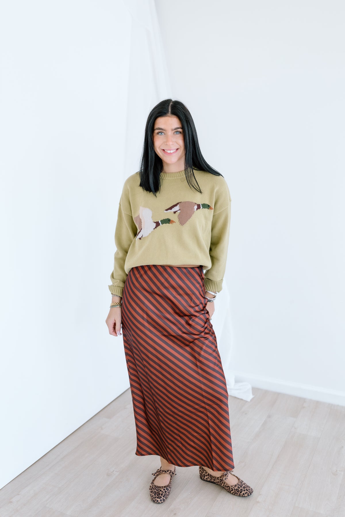 SO FUN STRIPE MIDI SKIRT