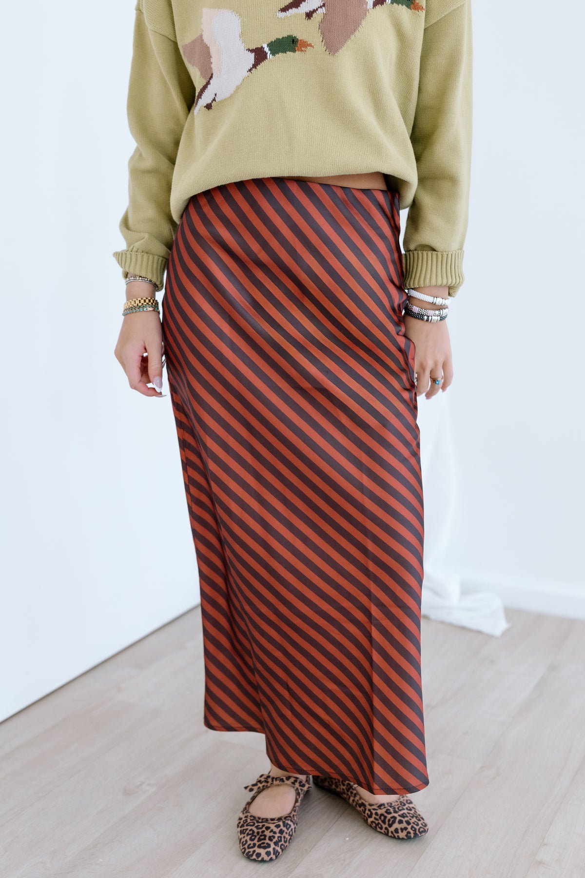 SO FUN STRIPE MIDI SKIRT