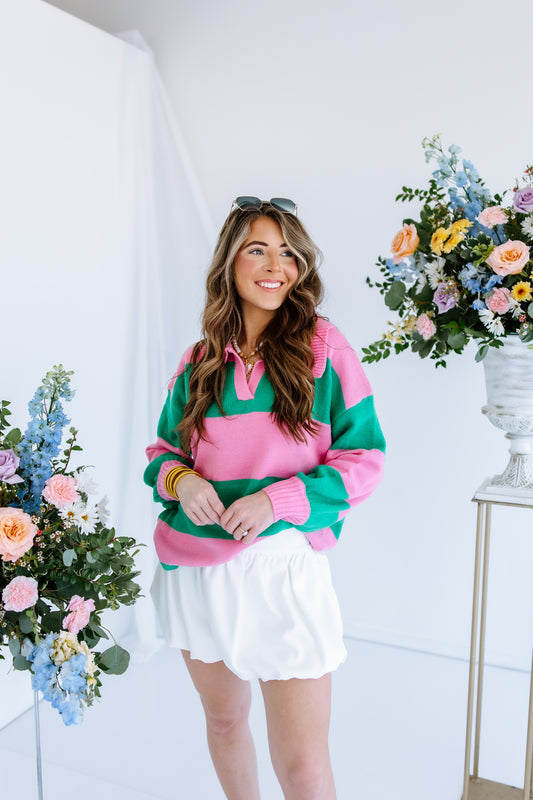 THE MASTERS STRIPE SWEATER