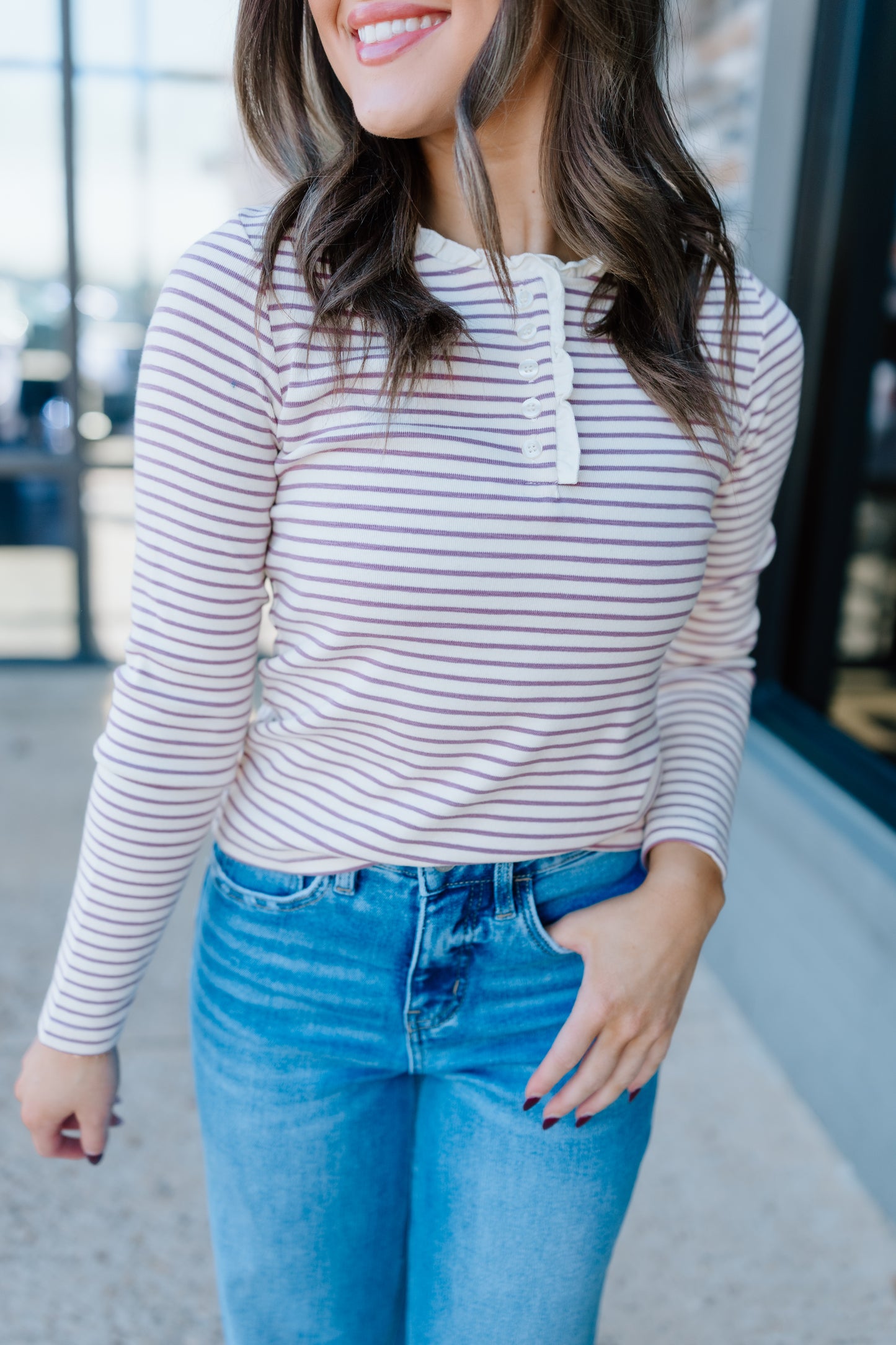 LACE BUTTON DOWN TOP
