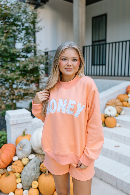 HONEY PINK POLKADOT SHERBERT MOCKNECK