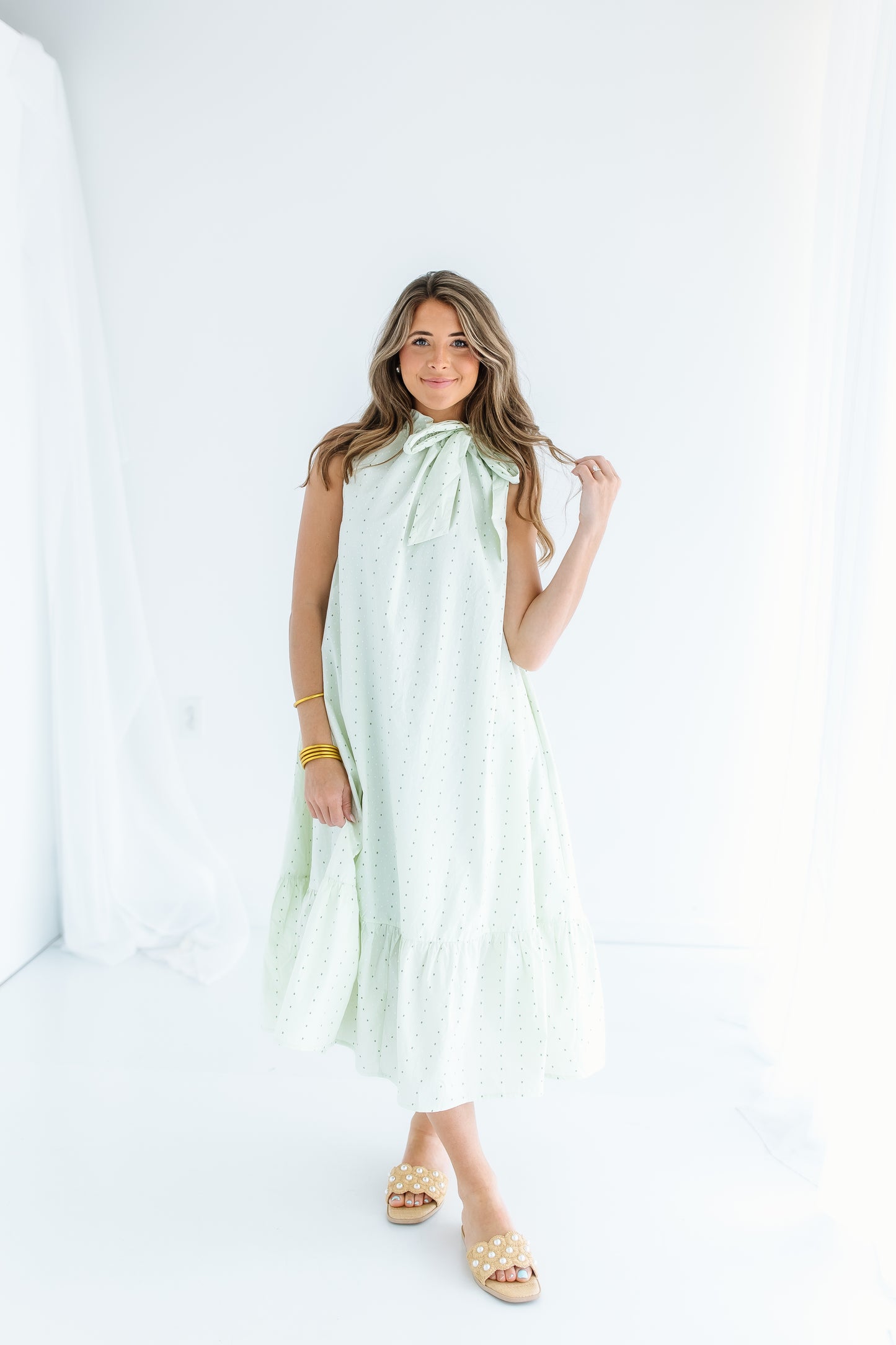 LIVY POLKA DOT MIDI DRESS- 2 COLORS