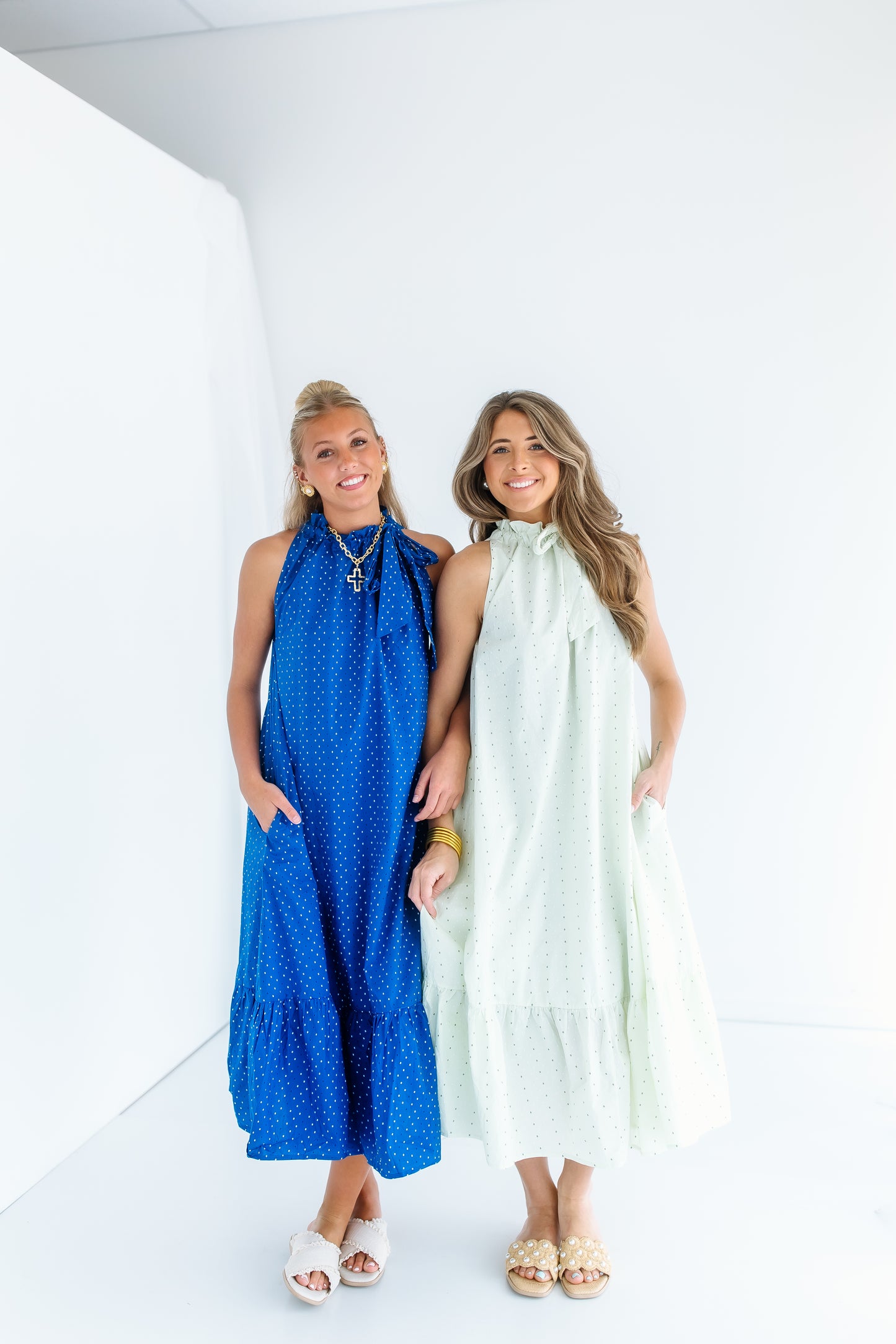 LIVY POLKA DOT MIDI DRESS- 2 COLORS