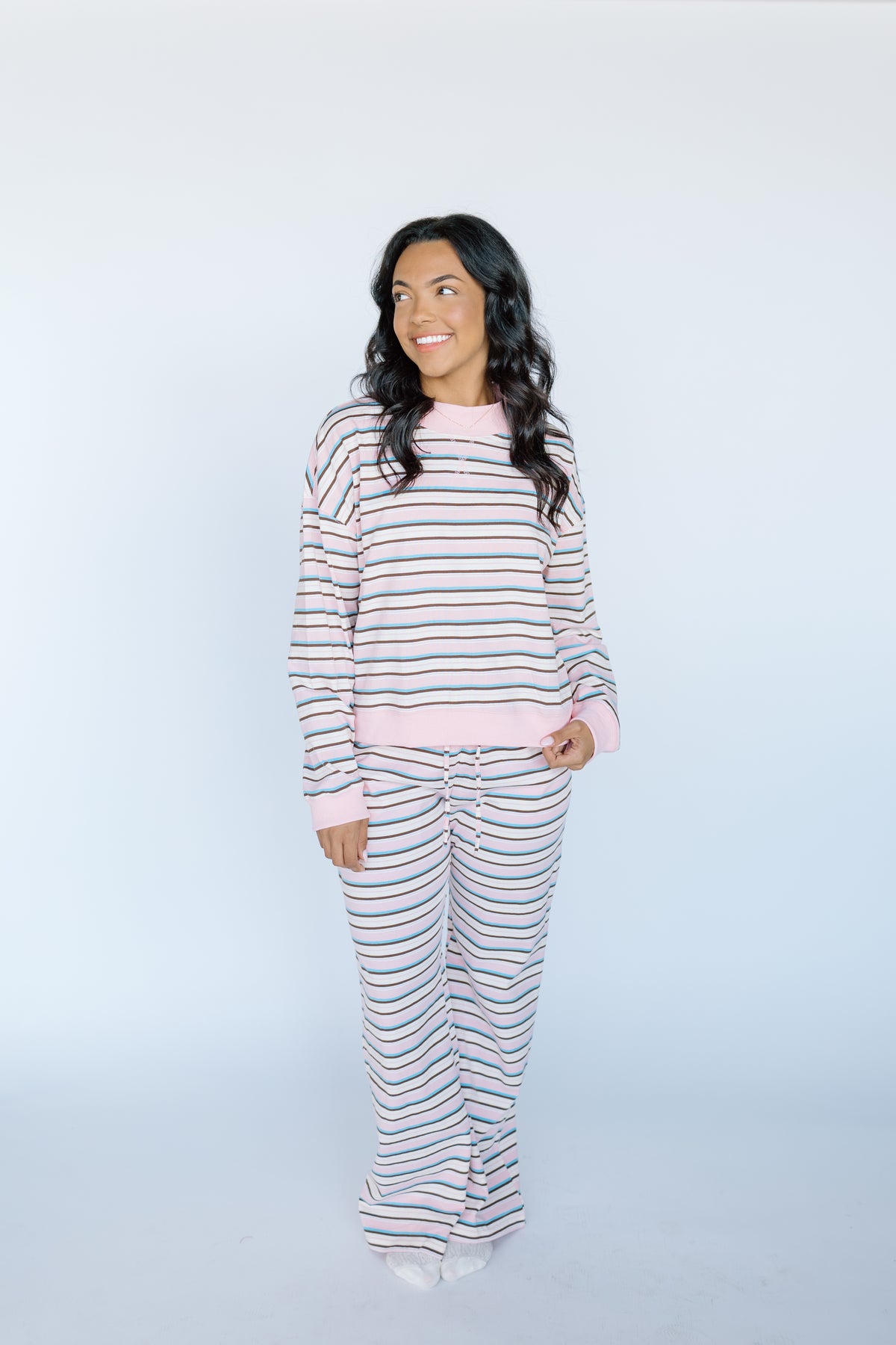 STRIPE LOSE FIT SWEATSHIRT