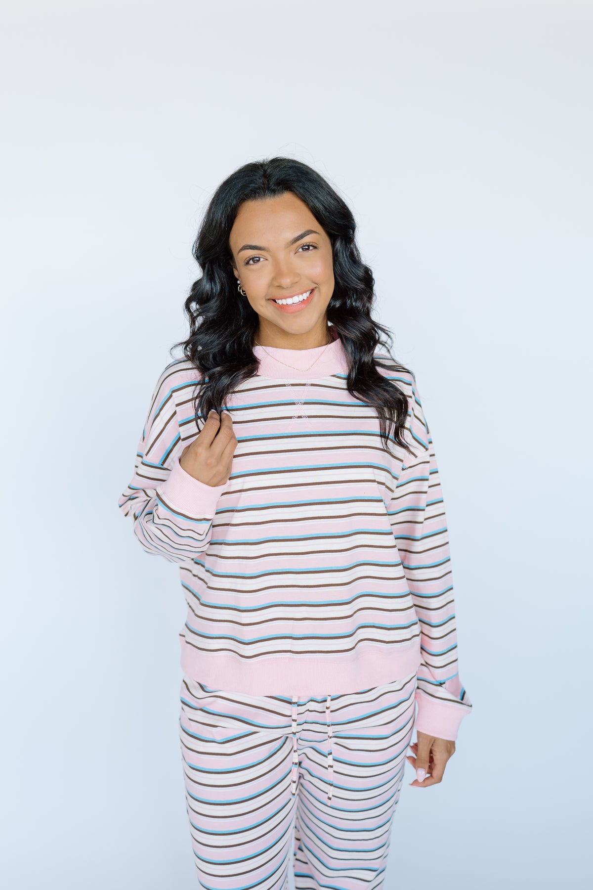 STRIPE LOSE FIT SWEATSHIRT