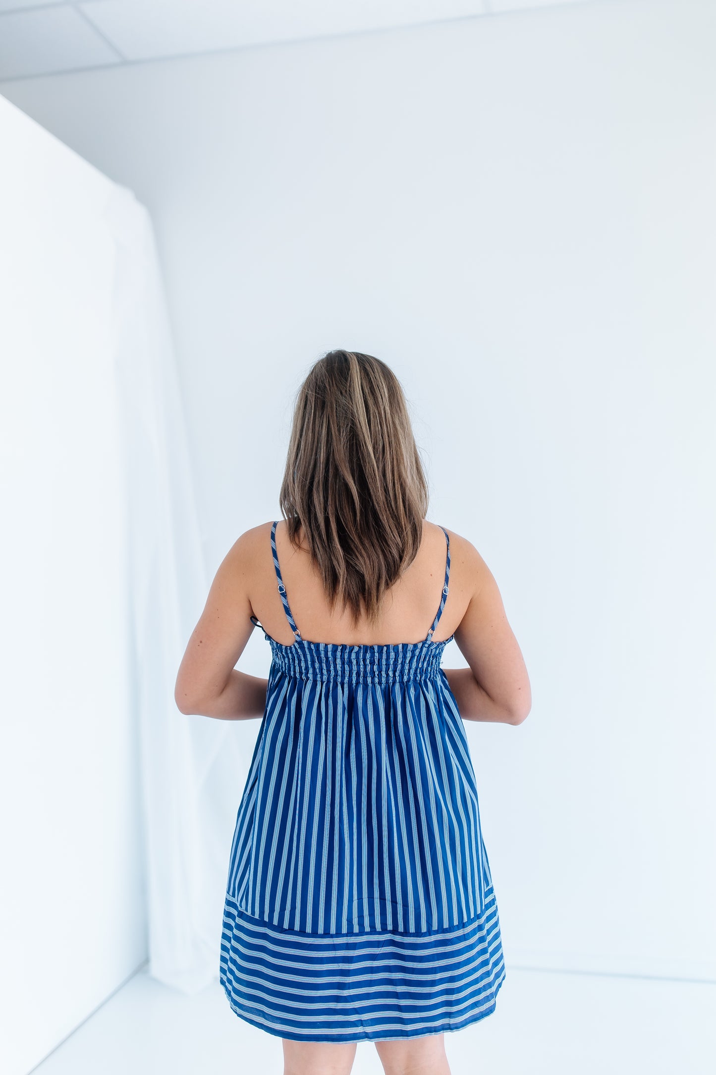 POCKET FULL OF SUNSHINE STRIPE SLEEVE MINI DRESS